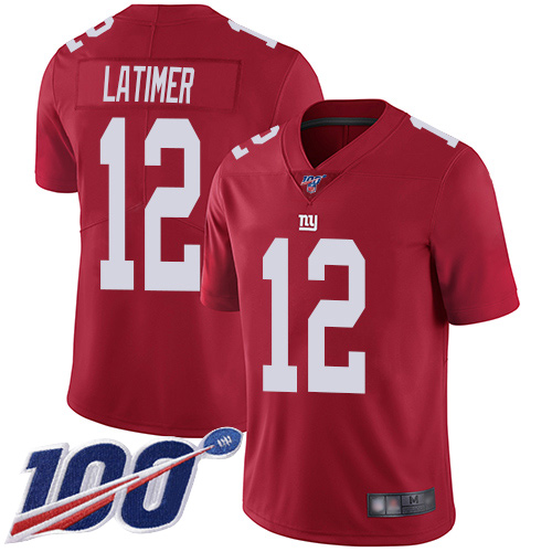 Men New York Giants #12 Cody Latimer Red Limited Red Inverted Legend 100th Season Football NFL Jersey